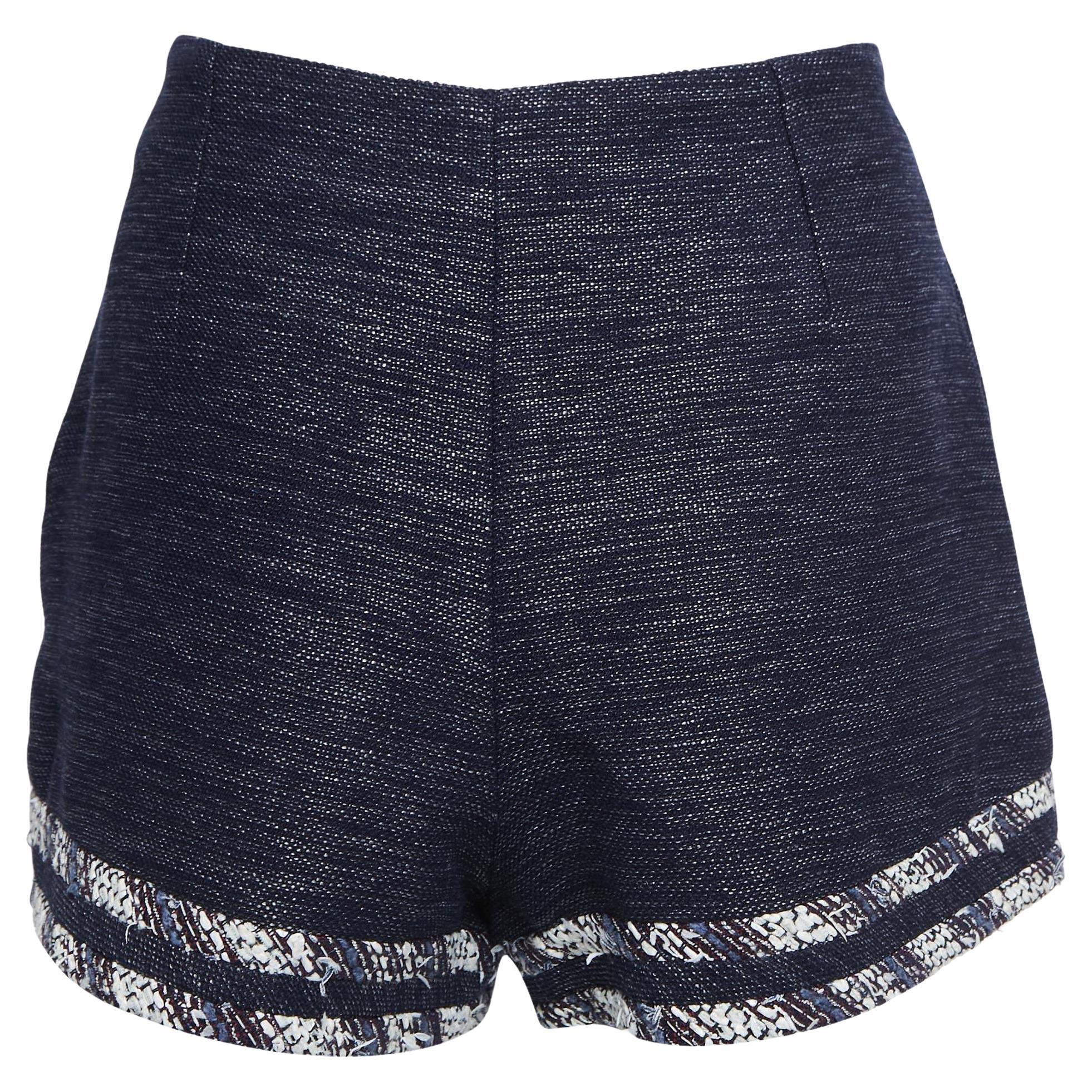 Chanel Blue Tweed Shorts M