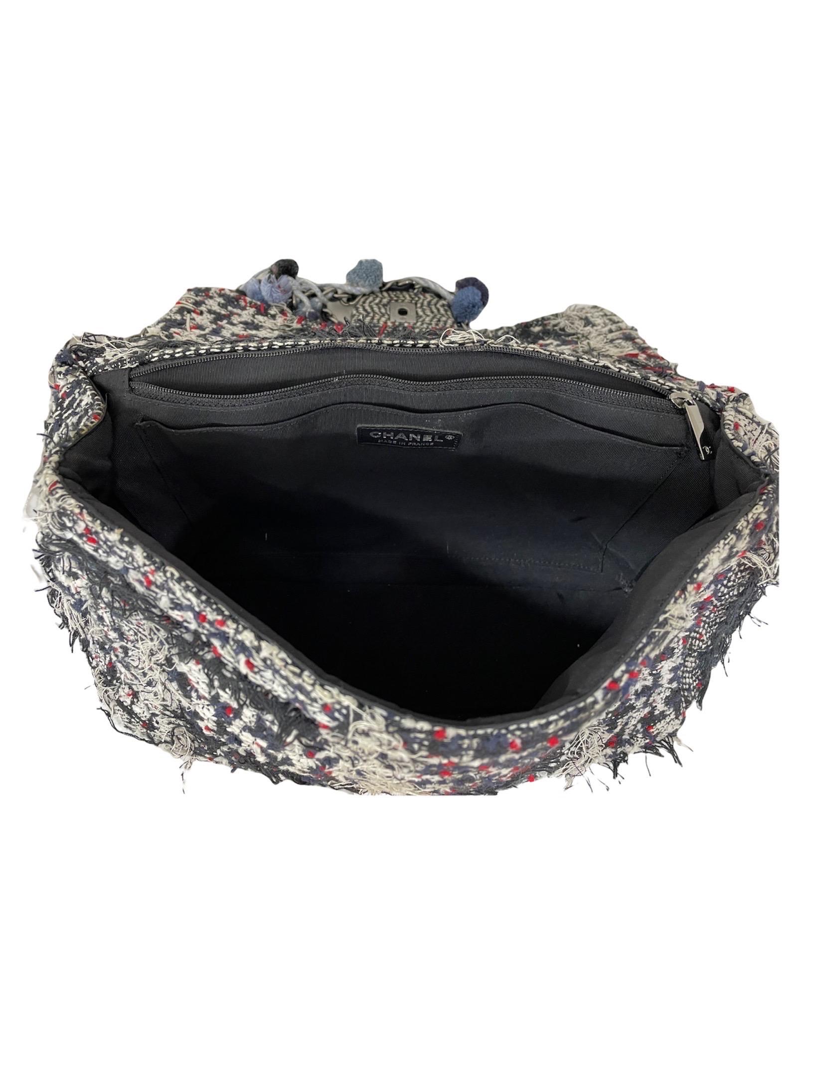 2015 Chanel Blue Tweed Shoulder Bag Limited Edition 2