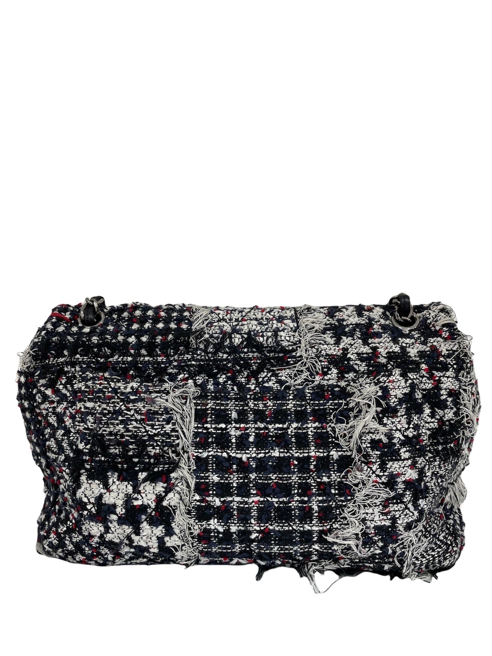 2015 Chanel Blue Tweed Shoulder Bag Limited Edition 3