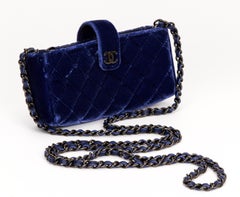 Chanel Blue Velvet Mini Crossbody Bag