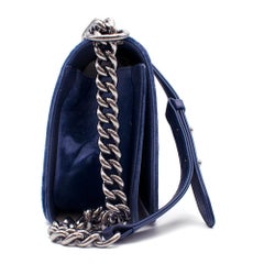 Chanel Blue Velvet Small Boy Bag