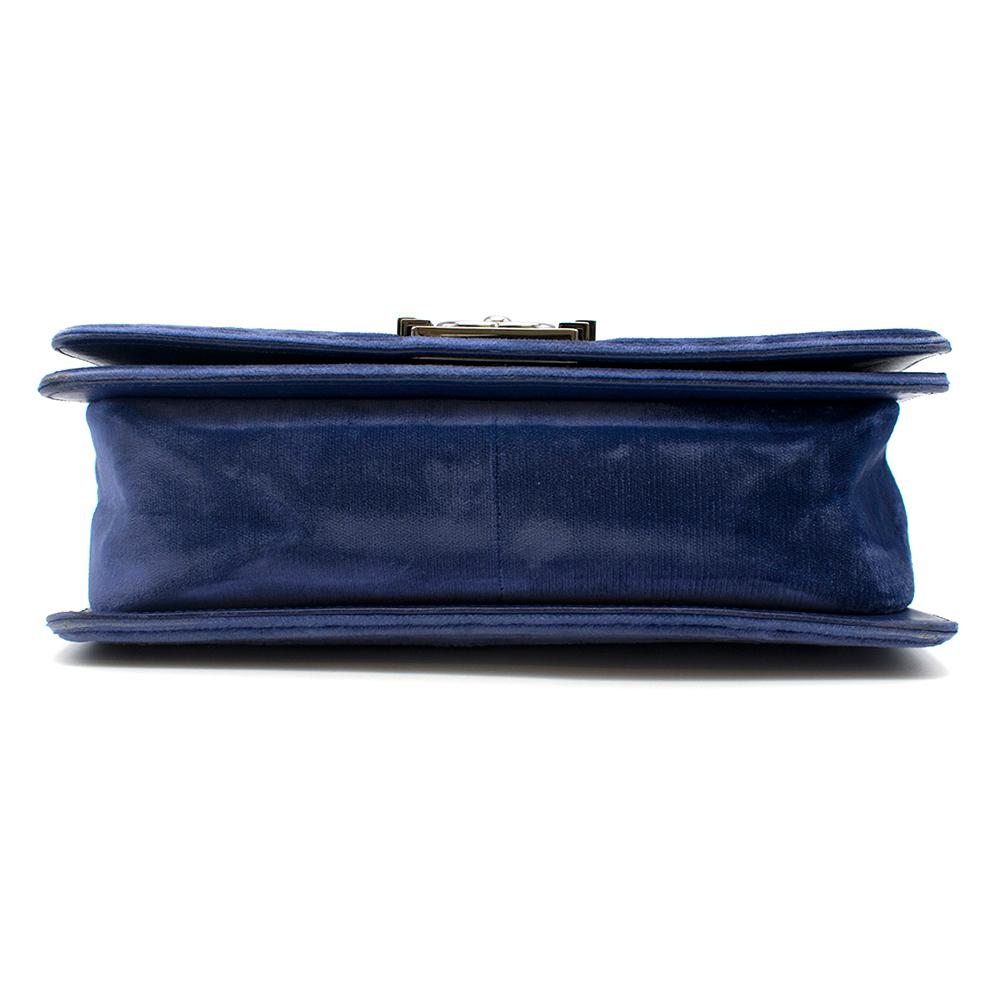 chanel blue velvet bag