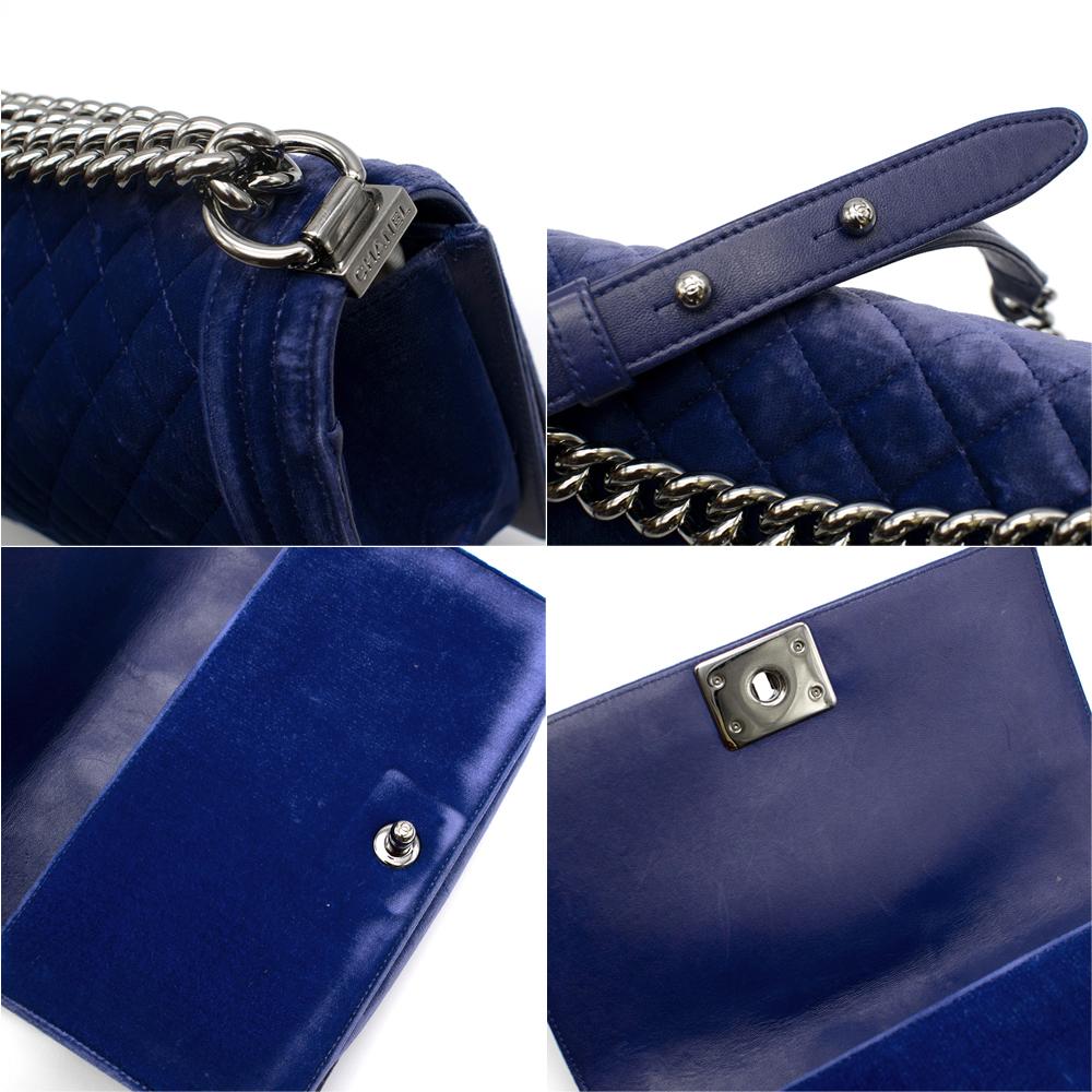 Chanel Blue Velvet Small Boy Bag 2