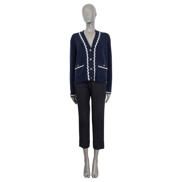 Chanel 2026 Two-piece Camisole And Cardigan Set Blue Cream Wool Cashmere