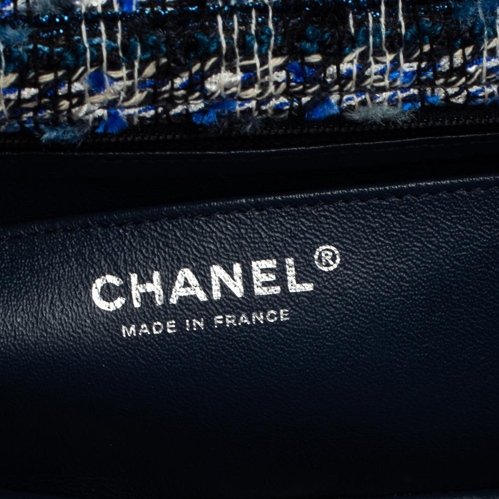 Black Chanel Blue/White Quilted Tweed Reissue 2.55 Classic 224 Flap Bag