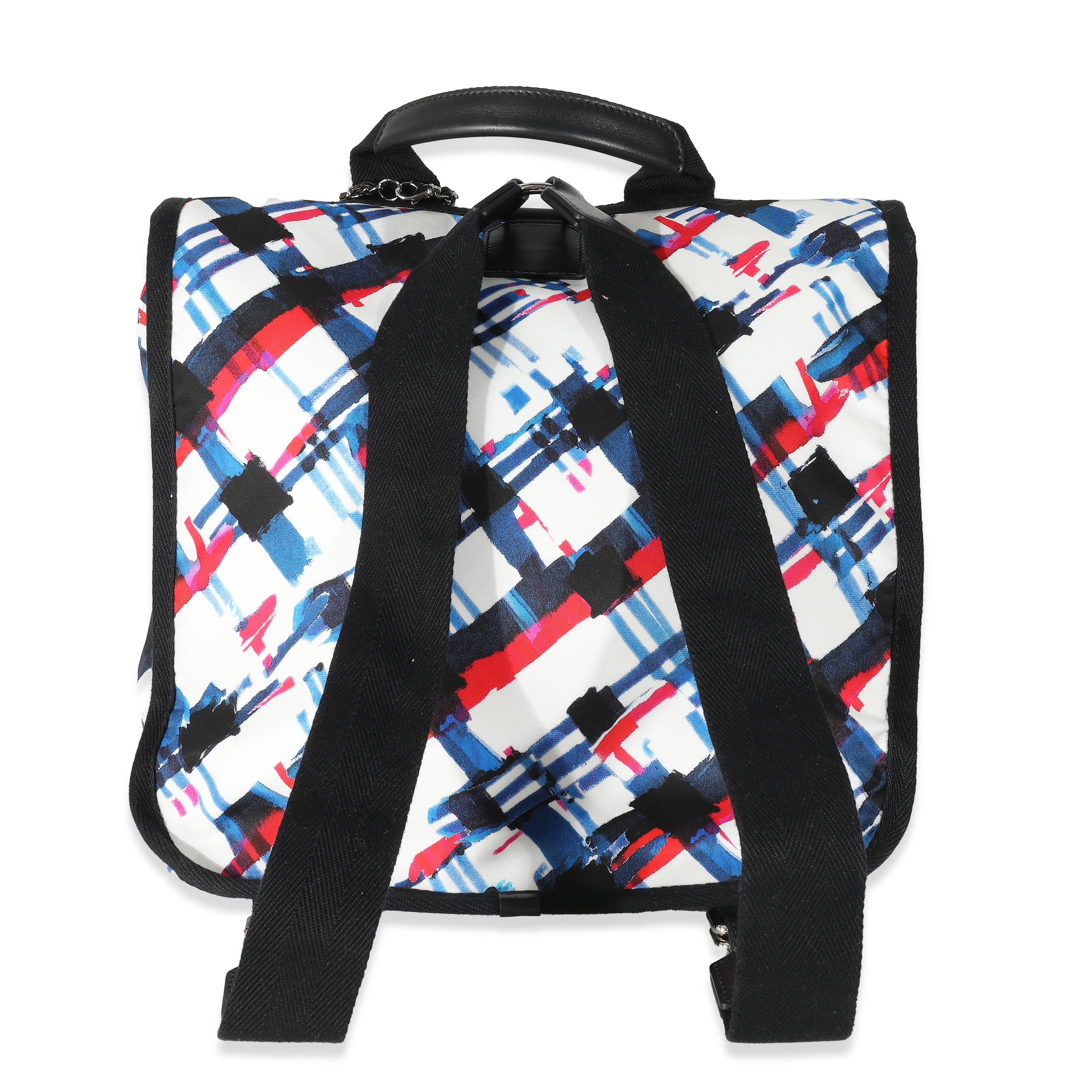 Women's or Men's Chanel Blue White Red Nylon Airline Backpack For Sale