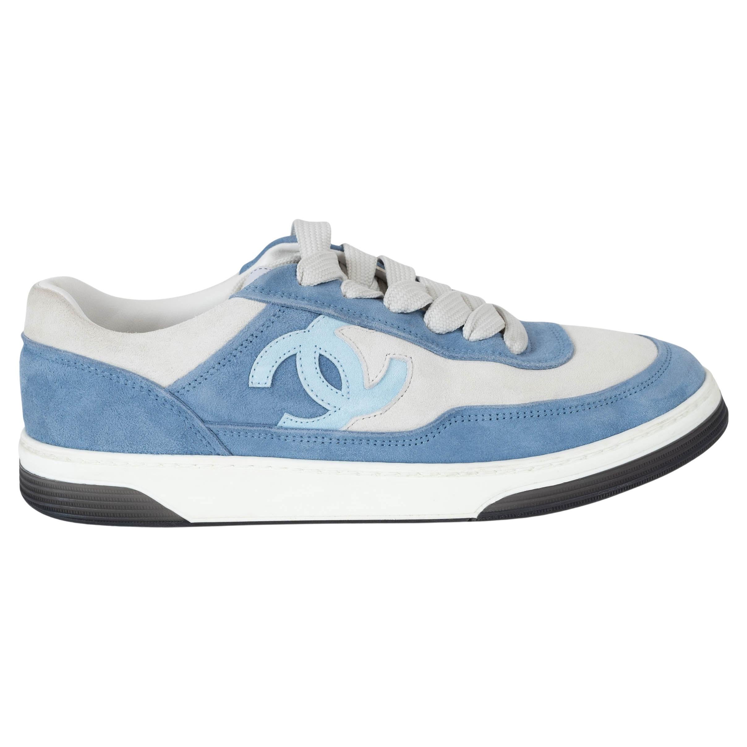 CHANEL blue 
white suede 23P G39978 Sneakers Shoes 38