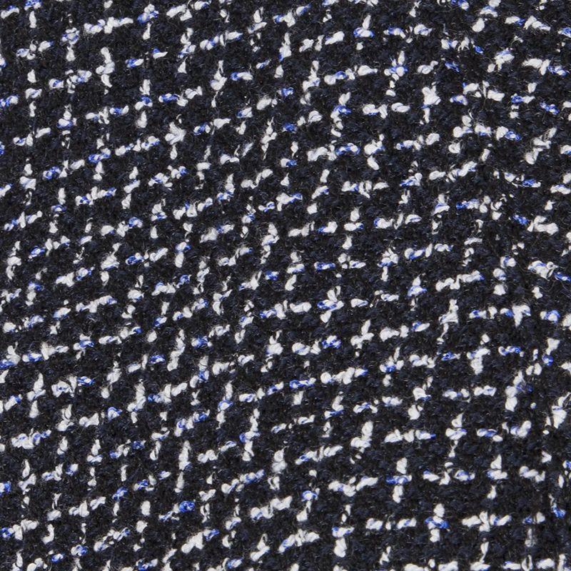 Black CHANEL blue white wool Tweed 3/4 Sleeve Blazer Jacket 48 XXXL For Sale
