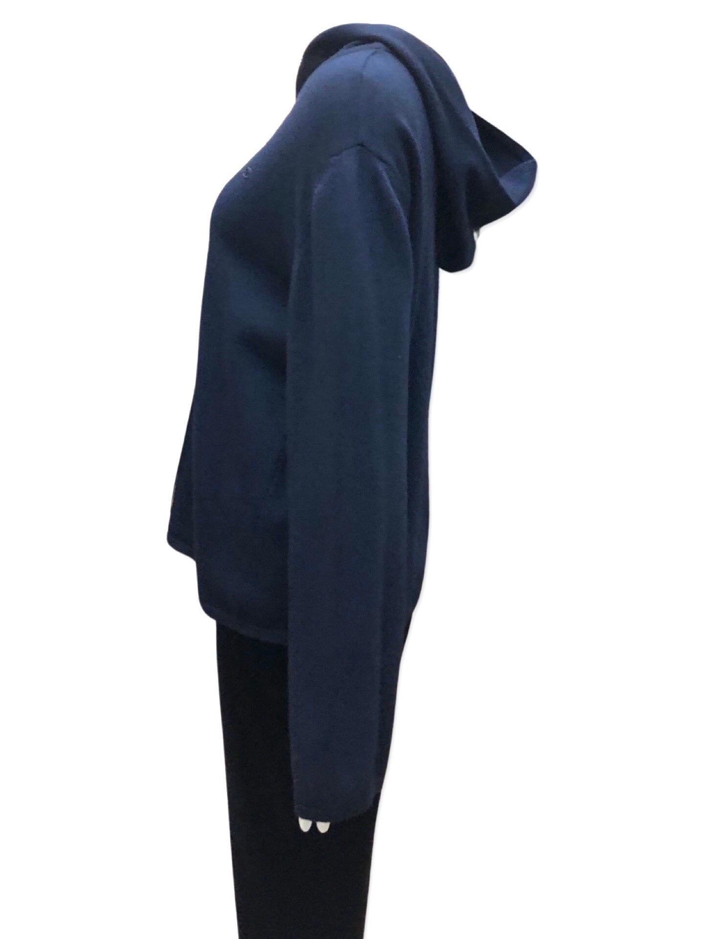 Women's or Men's Chanel Blue Wool and Cashmere Hoodie Sweater For Sale