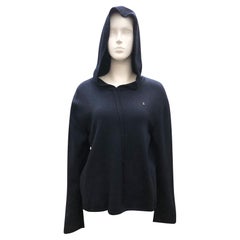 Maglione con cappuccio in lana e cashmere blu di Chanel