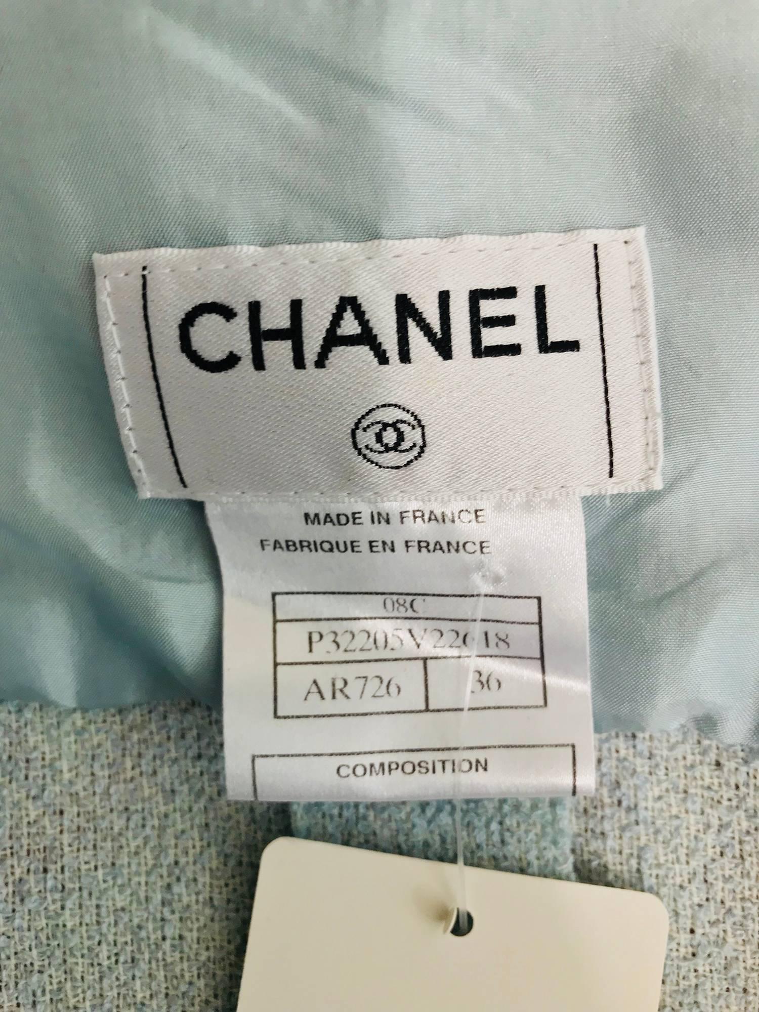 Chanel blue wool crepe short sleeve jacket 08C 3