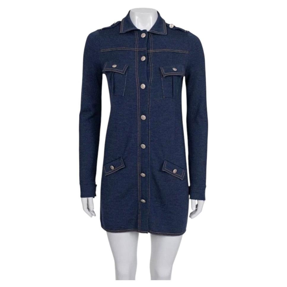 Chanel Blue Wool & Silk Dress Sz. FR36 / S