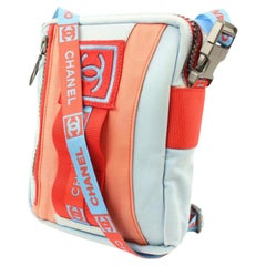 Chanel CHANEL Coco Mark Sports Line Shoulder Bag Canvas Blue x Red C21 –  NUIR VINTAGE