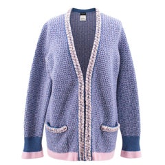 Chanel Blue/Pink Cashmere Cardigan 