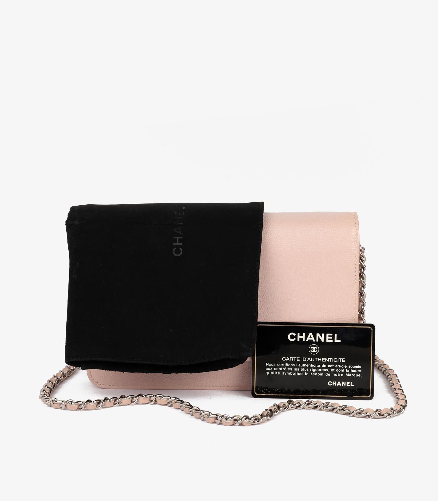 Chanel - Portefeuille en cuir caviar blush WOC 7