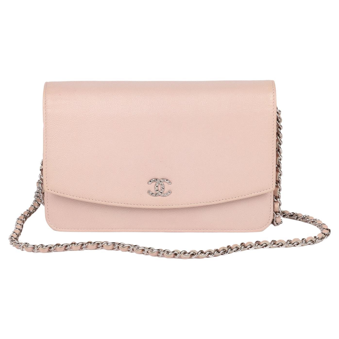 Chanel Blush Caviar Leather Wallet-On-Chain WOC For Sale