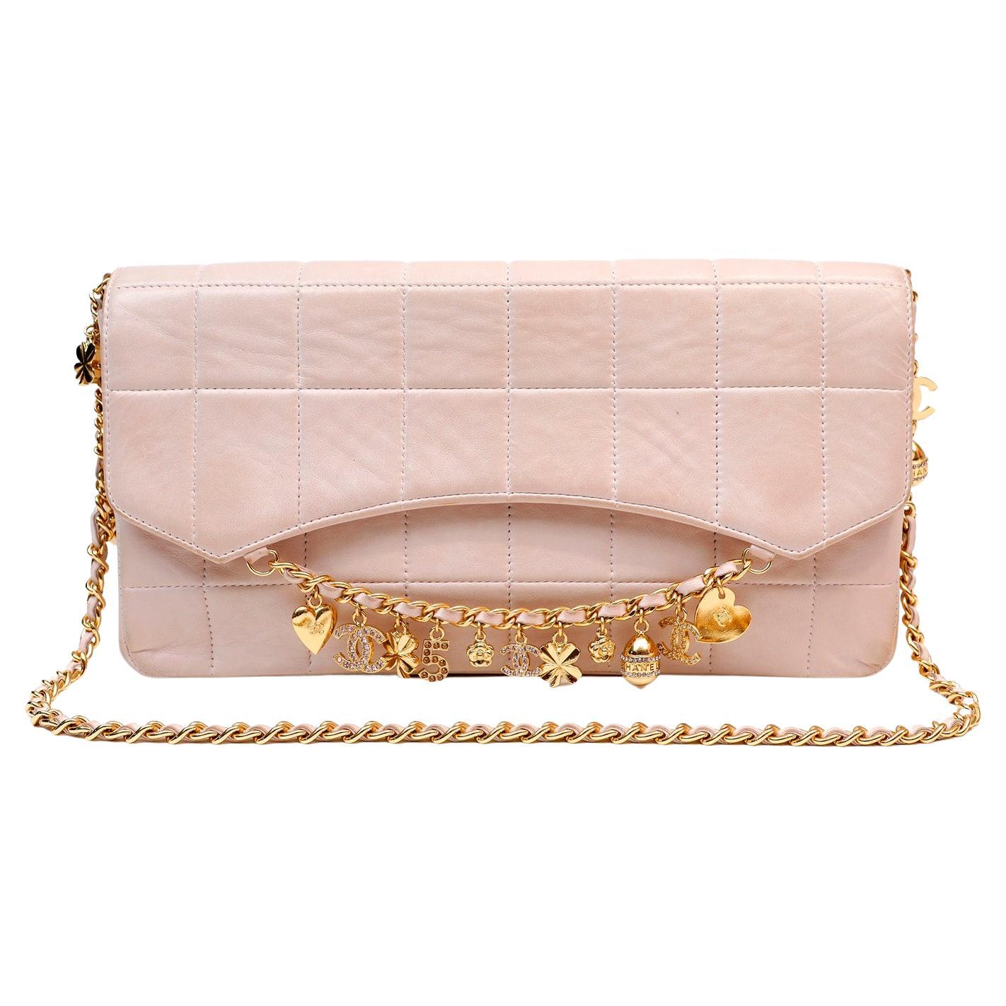 Chanel Blush Lambskin Lucky Charms Chain Flap Bag