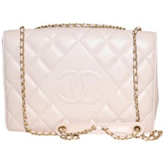 Chanel Blush Lambskin Quilted Diamond CC Flap Bag