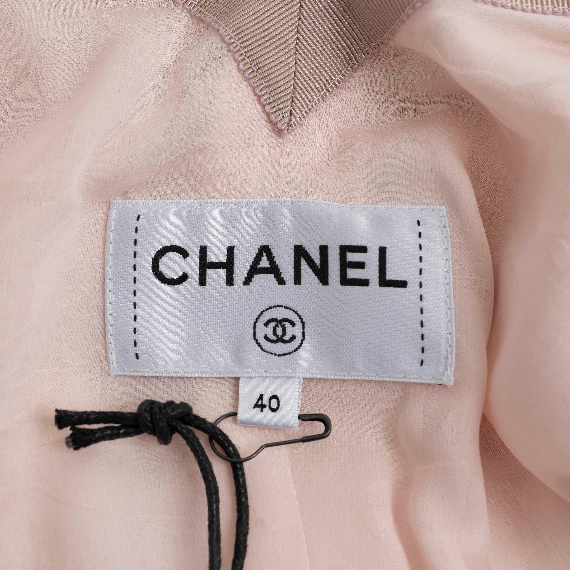 CHANEL rose blush 18S FRINGE TOP Chemise 40 M en vente 2