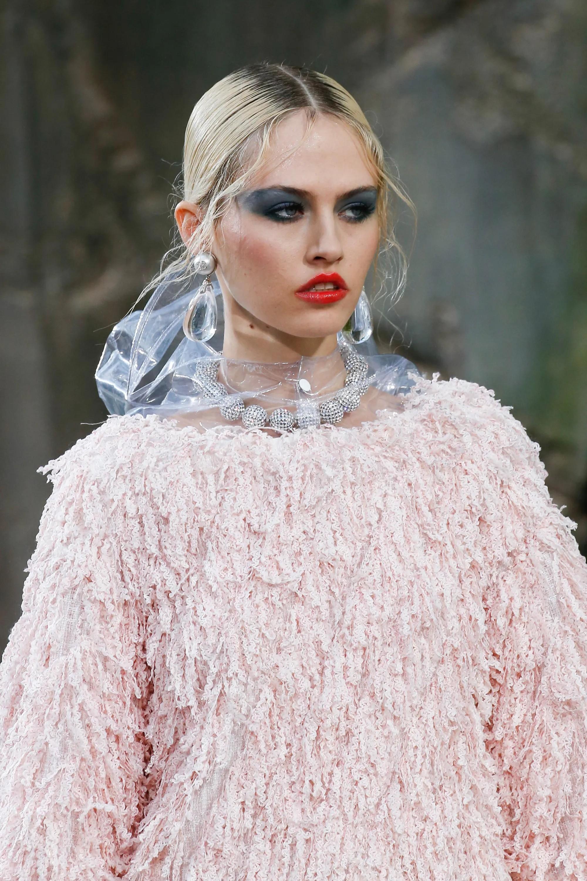 CHANEL rose blush 18S FRINGE TOP Chemise 40 M en vente 5