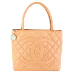 Chanel Blush Pink Quilted Caviar Medallion Zip Tote 14ck531s