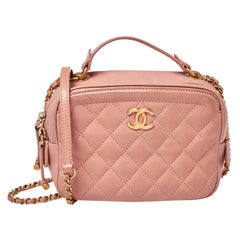 Chanel Blush Pink Quilted Leather Small Vanity Case Bag
