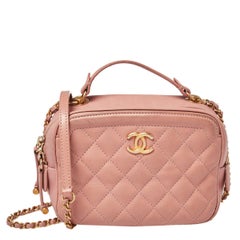 Chanel Blush Pink Quilted Leather Small Vanity Case Bag
