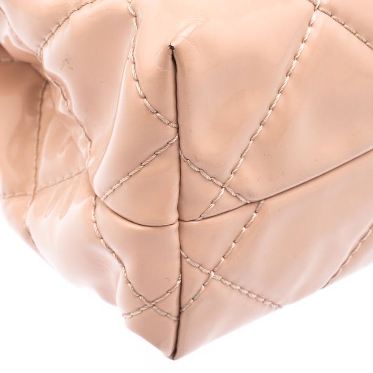 Chanel Blush Pink Quilted Patent Leather InTheBusiness Flap Bag For