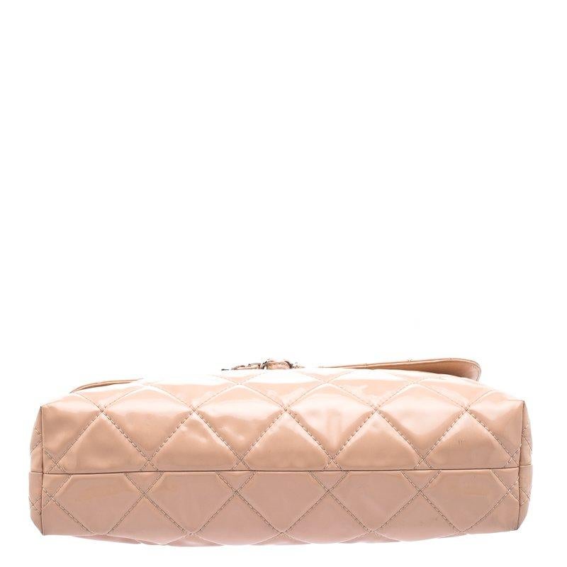 Women's Chanel Blush Pink Quilted Patent Leather In-The-Business Flap Bag