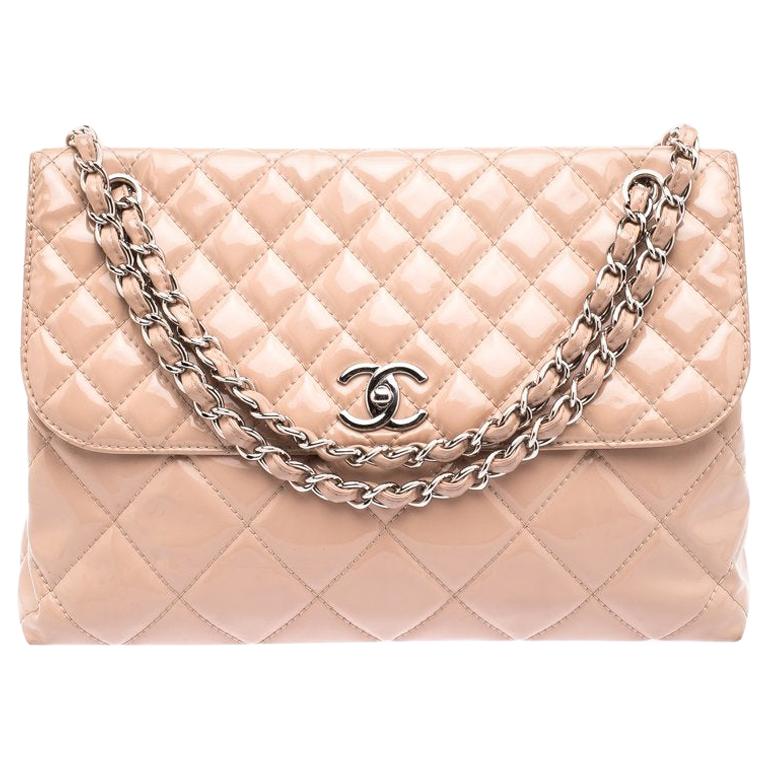 Chanel Blush Pink Quilted Patent Leather In-The-Business Flap Bag