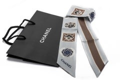 Chanel BN Coco Niege Gray Silk Twilly