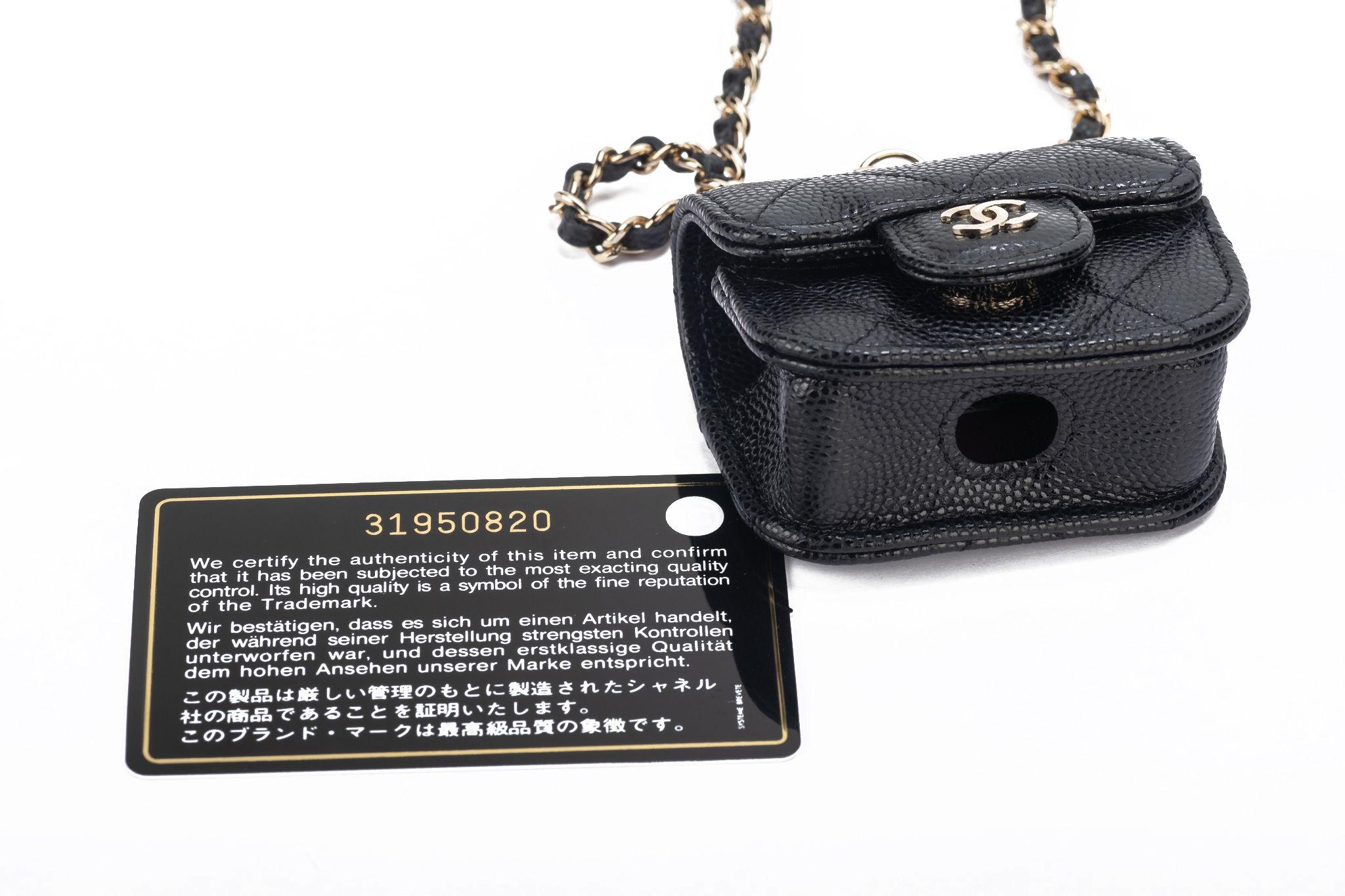 Chanel BNIB Black Caviar Air Pods Case For Sale at 1stDibs chanel