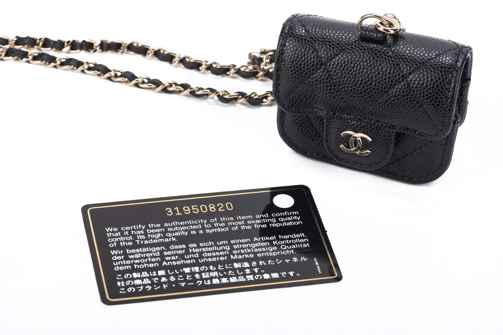 Women's Chanel BNIB Black Caviar Air Pods Case