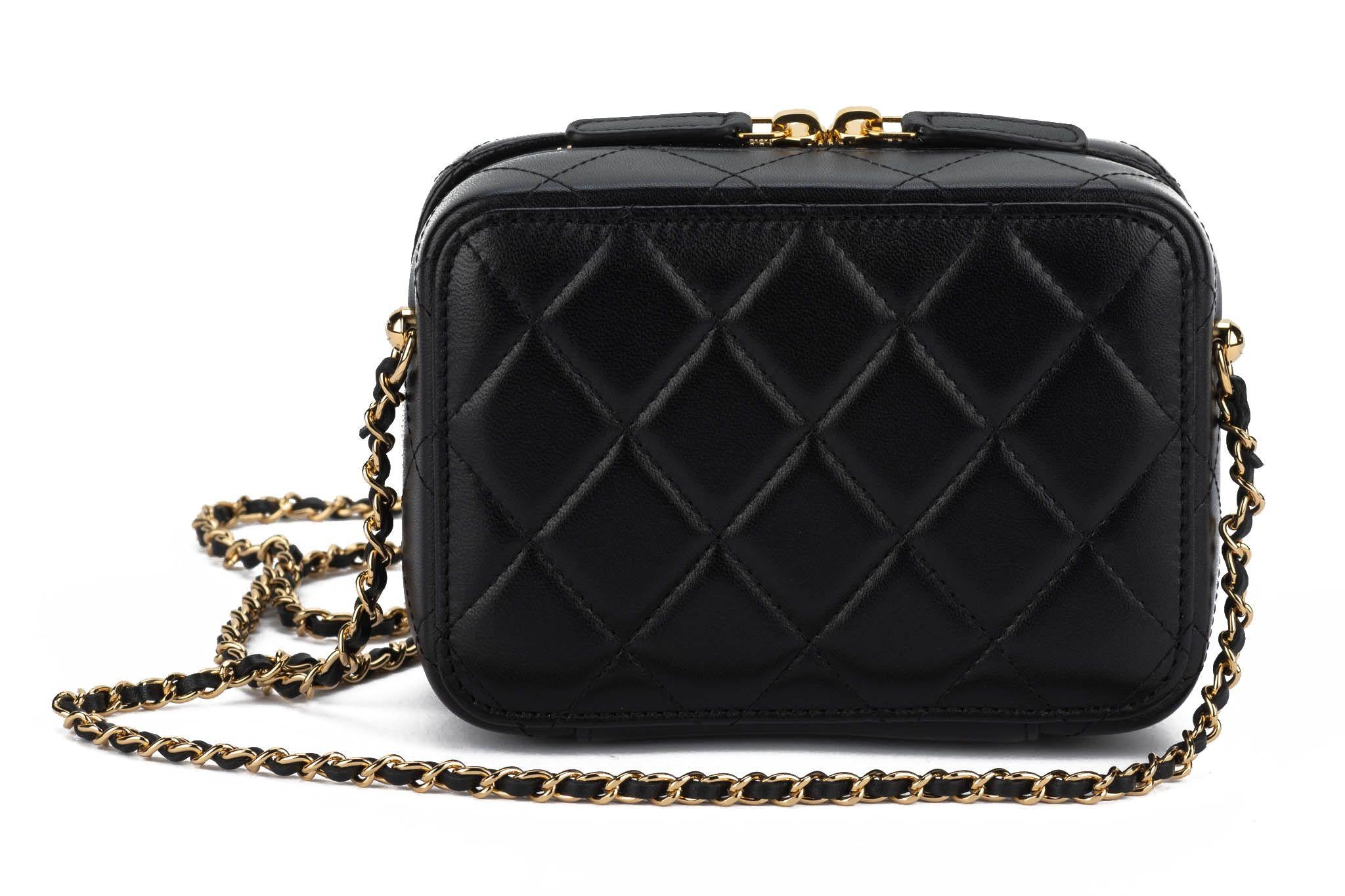 Women's Chanel BNIB Black Gold Metal Evening Bag For Sale