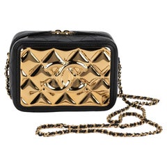 Chanel BNIB Black Gold Metal Evening Bag