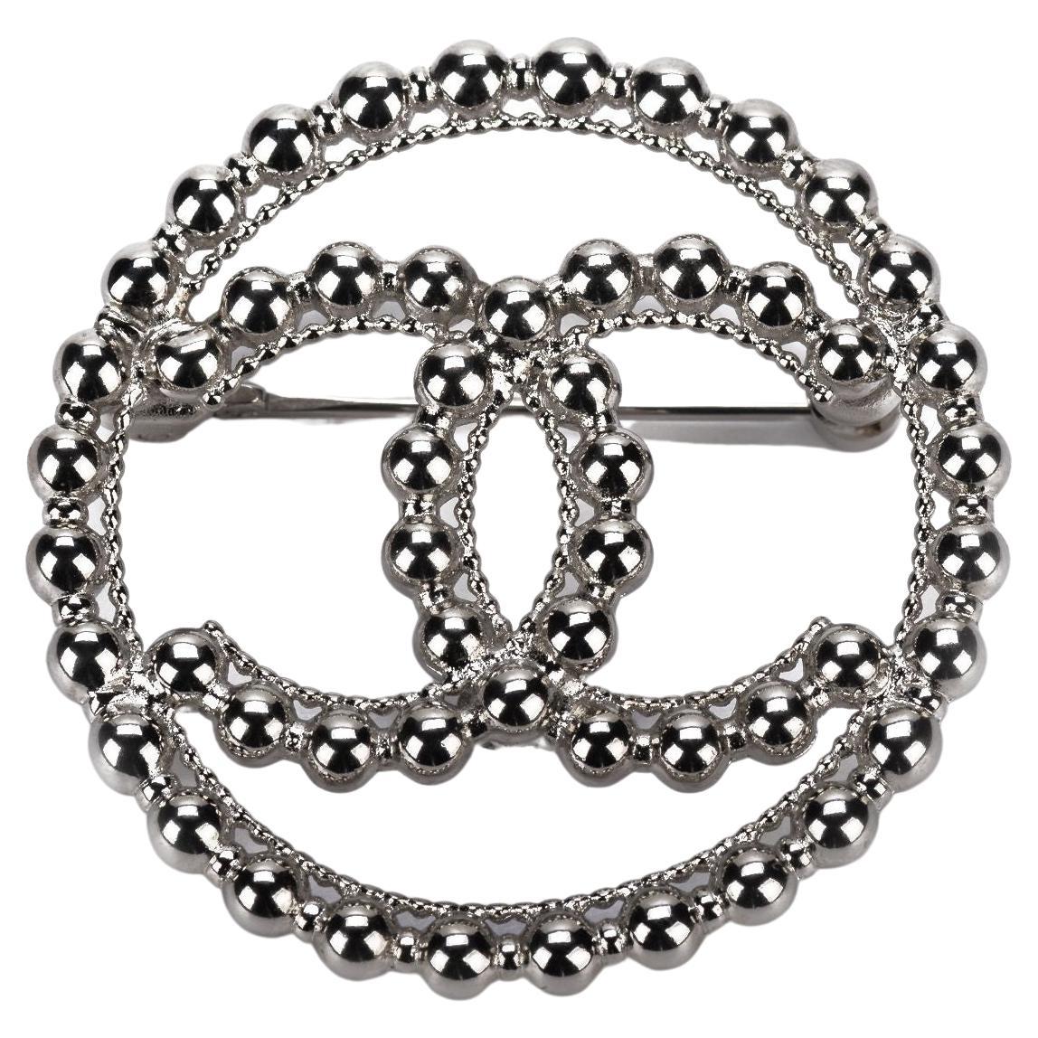 Chanel  3 Strand Necklace  CC Logo Ball Gilt Chain  Faux Pearls   Ruby  Lane