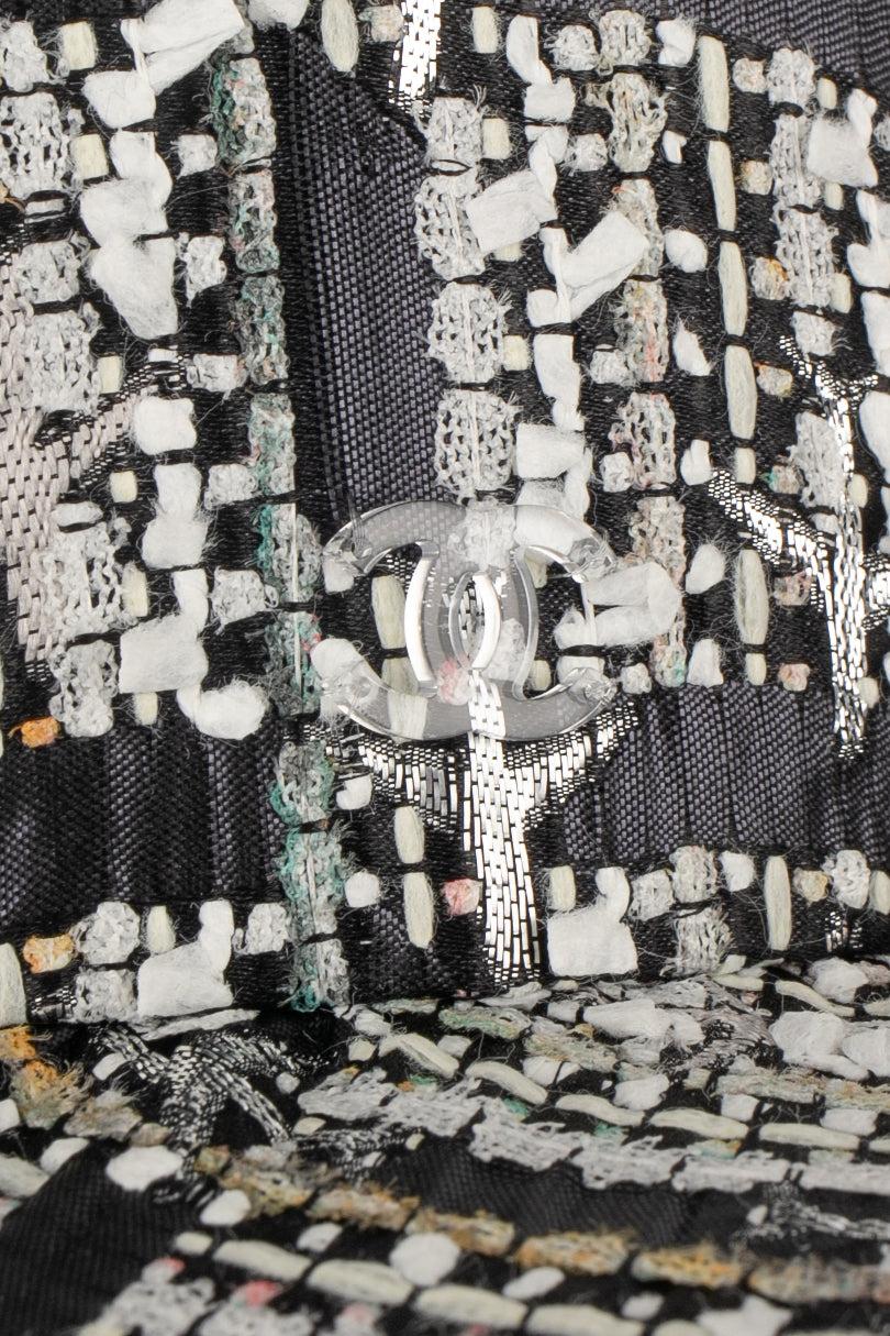 Chanel boater Multicolored, Black, and White Tweed Hat, 2016 For Sale 3