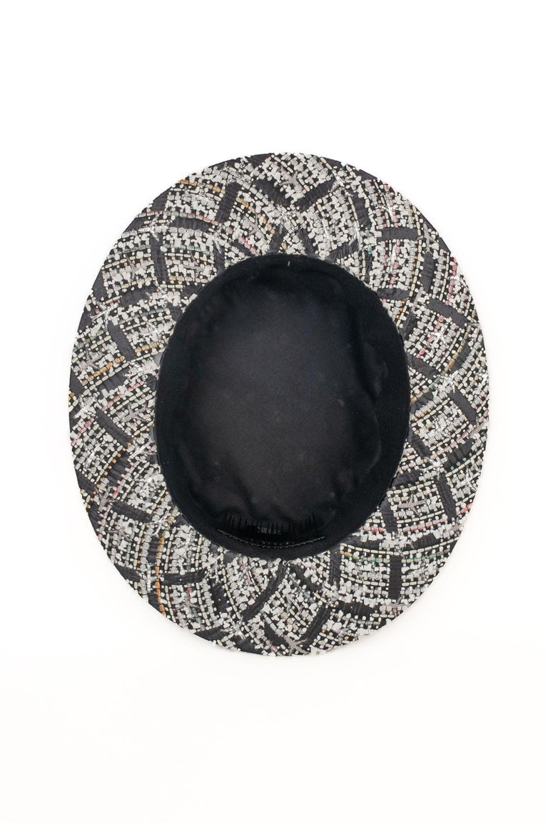 Chanel boater Multicolored, Black, and White Tweed Hat, 2016  display picture 1