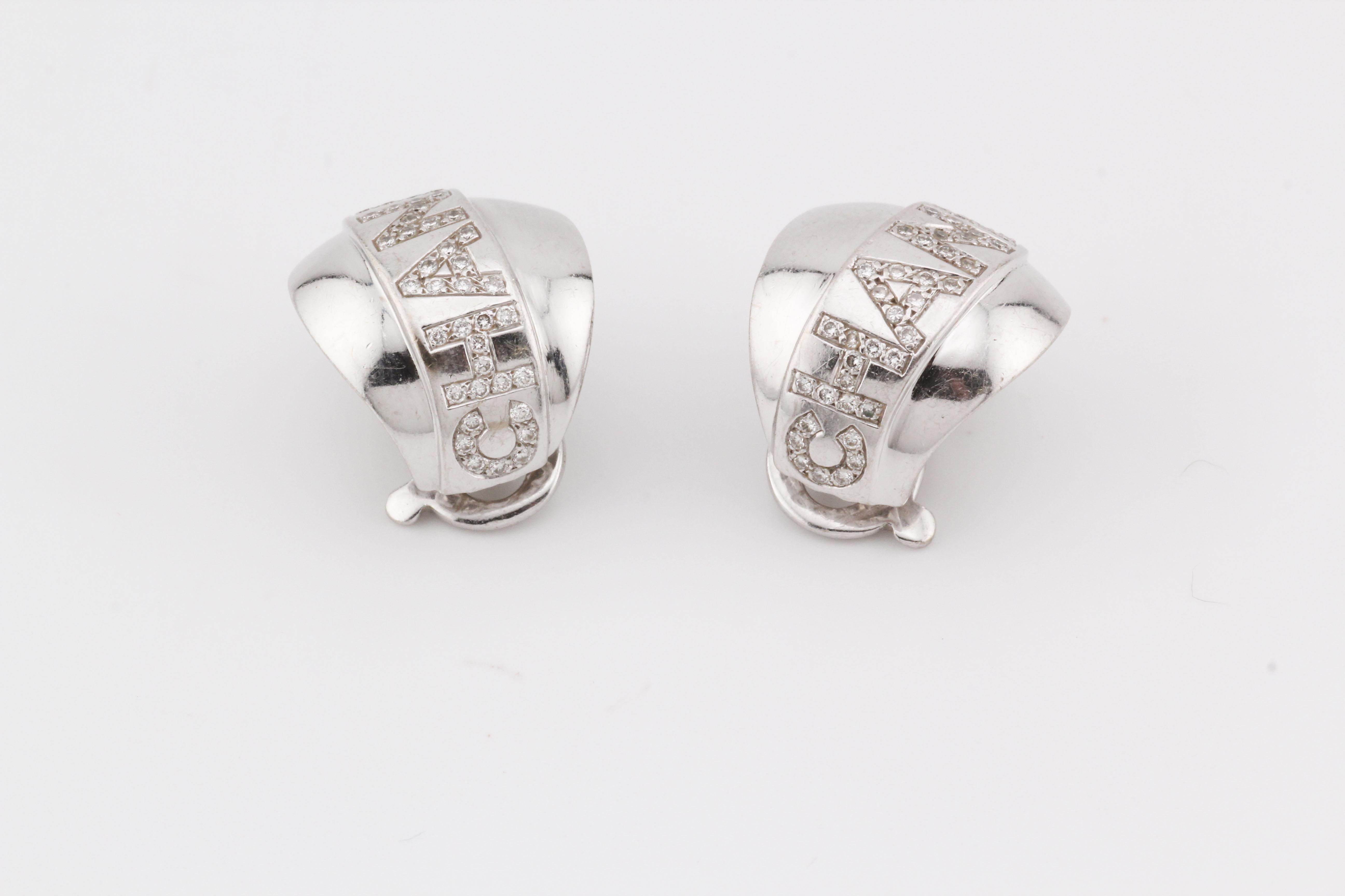 Chanel Bolduc Diamond 18k White Gold Earrings 1