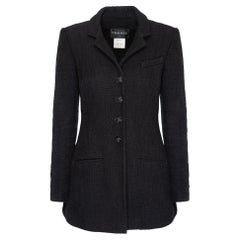 Chanel Bombay CC Jewel  Buttons Black Tweed Jacket
