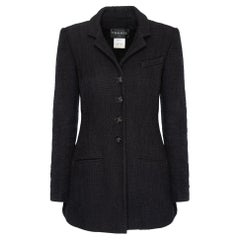 Chanel Black Tweed Jacket - Size 42