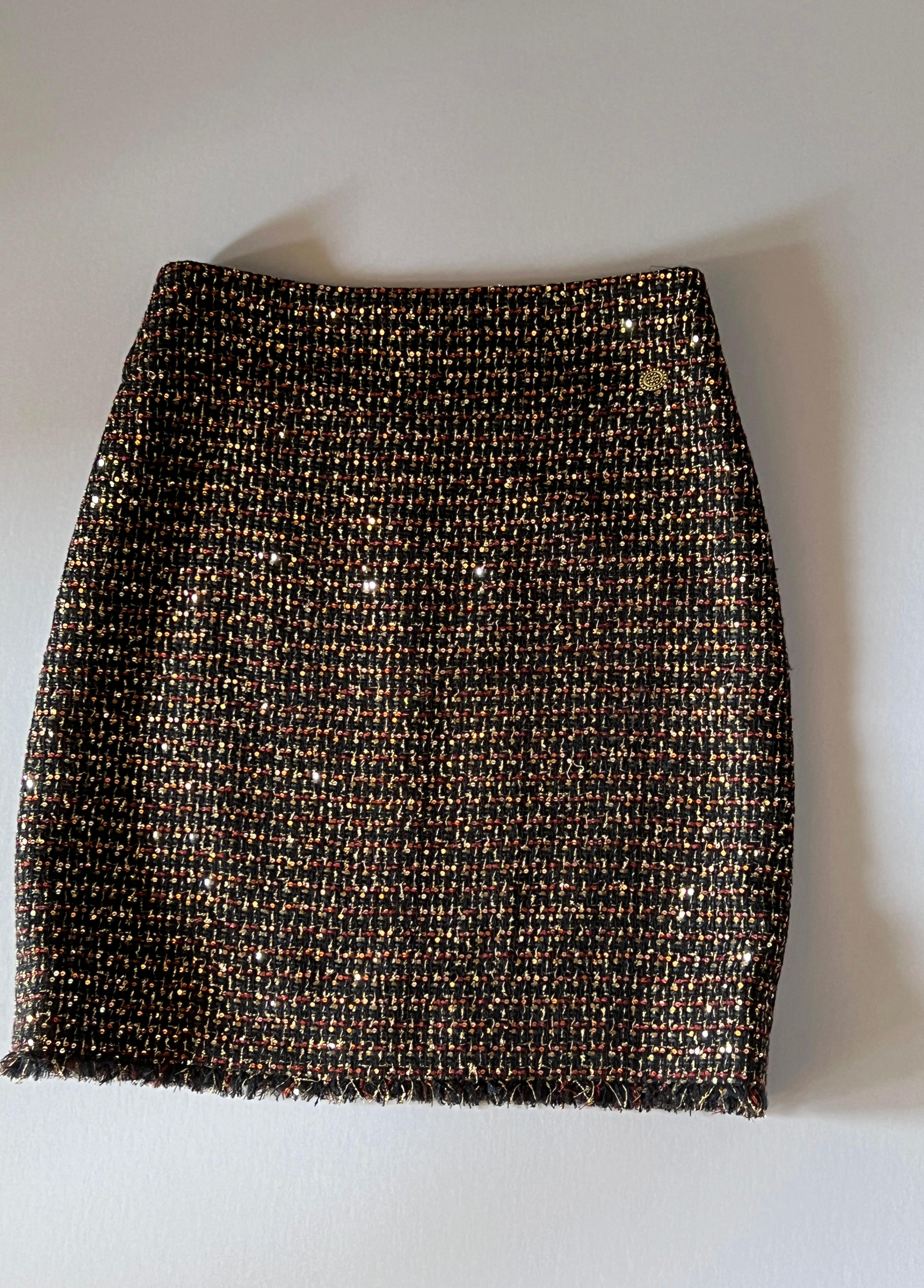 Chanel Bombay Electric Shimmer Lesage Tweed Skirt 1