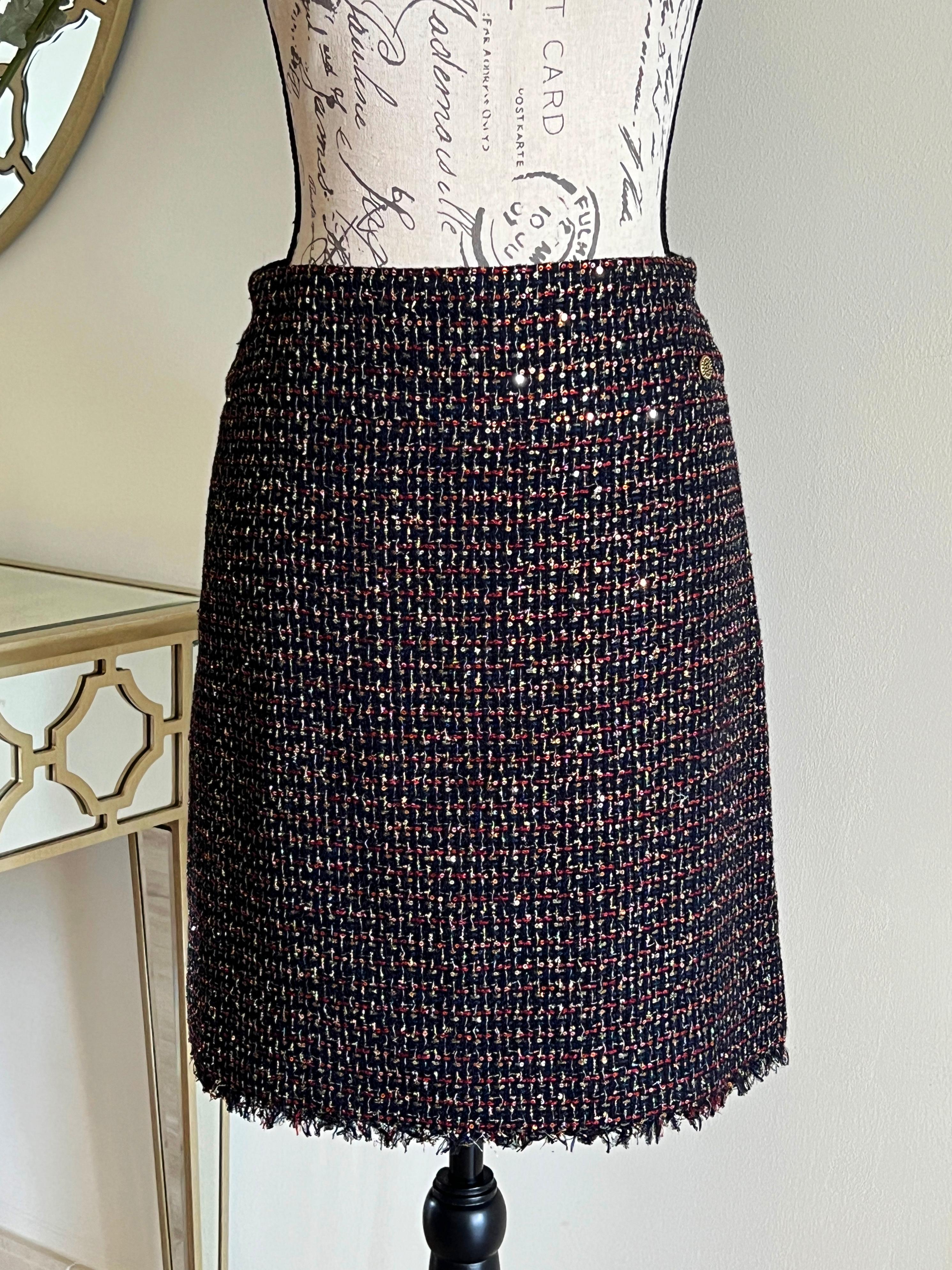 Chanel Bombay Electric Shimmer Lesage Tweed Skirt 2