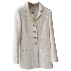 Chanel Bombay Elfenbeinfarbene Blazerjacke