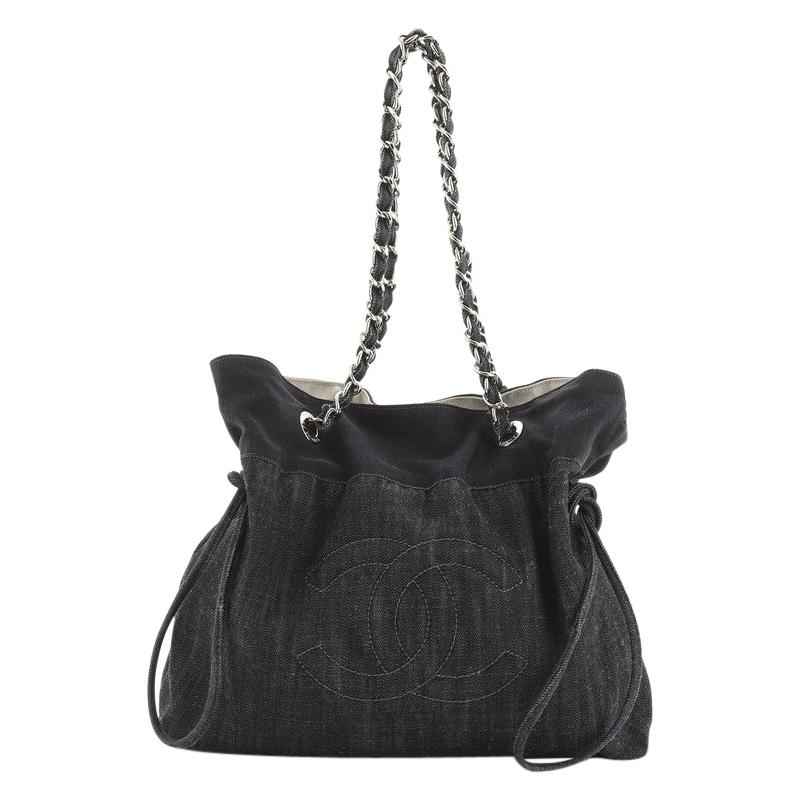 Chanel Black Denim 'CC' Bon Bon Tote Medium Q6BCYS0WK7000