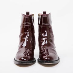 CHANEL Boots in Burgundy Patent Leather Size 37FR