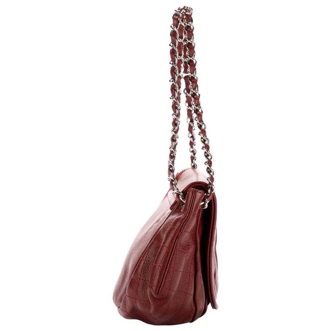 Chanel Bordeaux by Karl Lagerfeld 2008 CC Flap Bag In Excellent Condition For Sale In Atlanta, GA