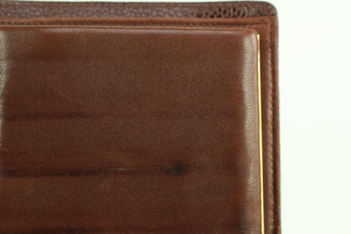 Chanel Bordeauxfarbene lange Brieftasche aus Leder mit CC-Logo 105c18 im Angebot 5