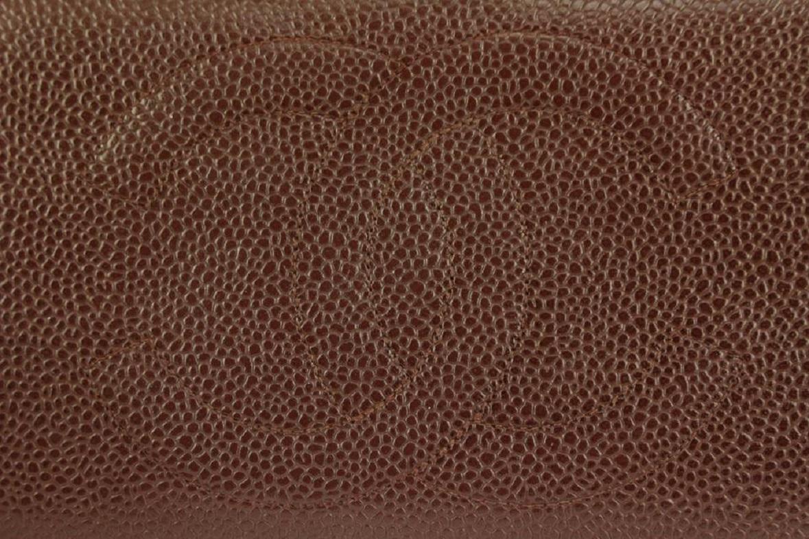 Chanel Bordeauxfarbene lange Brieftasche aus Leder mit CC-Logo 105c18 im Angebot 7