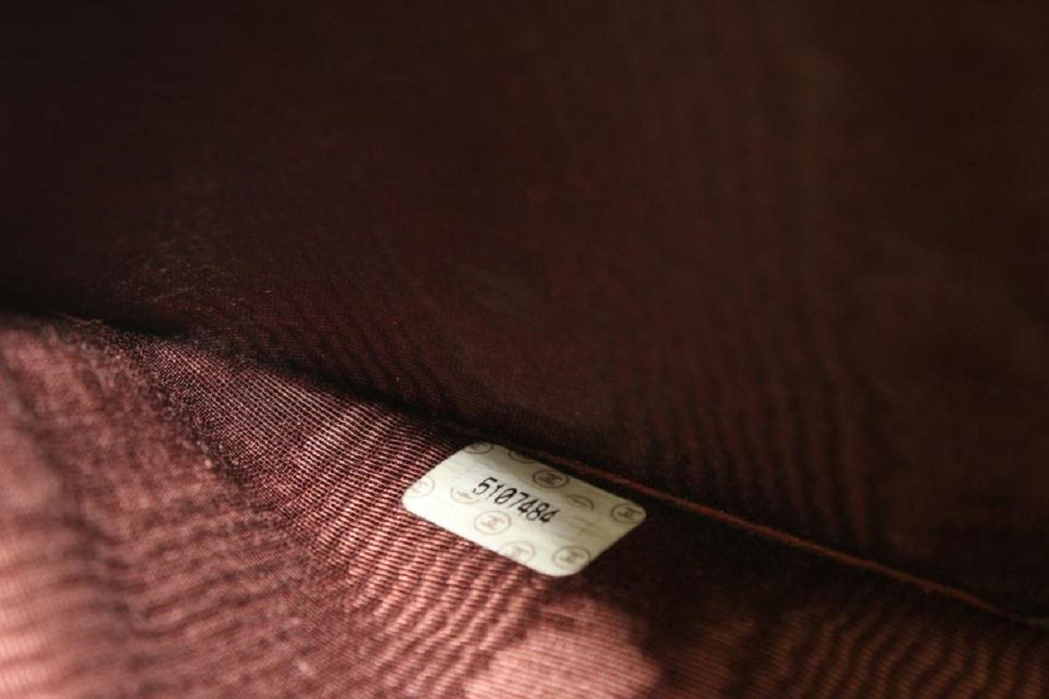 Chanel Bordeauxfarbene lange Brieftasche aus Leder mit CC-Logo 105c18 (Braun) im Angebot